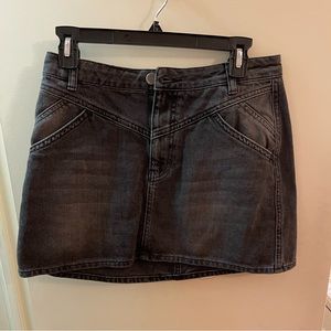 Black denim skirt